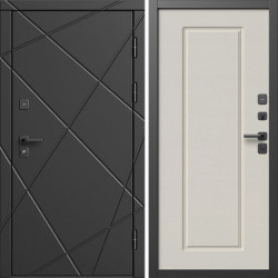 Входная дверь Termo-Door Лучи Блэк - Гранд Слоновая кость