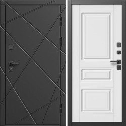 Входная дверь Termo-Door Лучи Блэк - Классика белый матовый