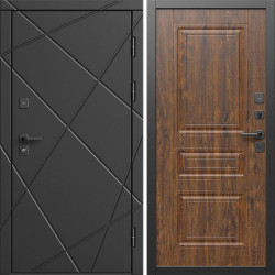 Входная дверь Termo-Door Лучи Блэк - Классика дуб