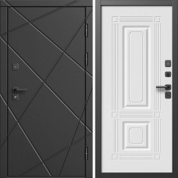 Входная дверь Termo-Door Лучи Блэк - Мадрид Белый софт