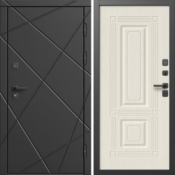 Входная дверь Termo-Door Лучи Блэк - Мадрид Лиственница