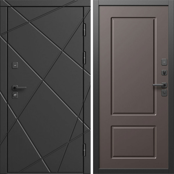 Входная дверь Termo-Door Лучи Блэк - Марсель Шоколад