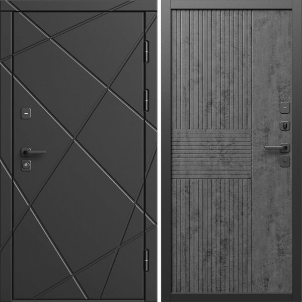 Входная дверь Termo-Door Лучи Блэк - Мастино Бетон темный