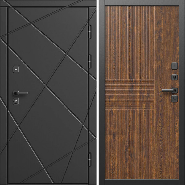 Входная дверь Termo-Door Лучи Блэк - Мастино Дуб