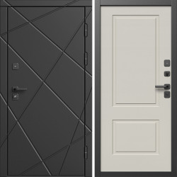 Входная дверь Termo-Door Лучи Блэк - Нео Классика Слоновая Кость