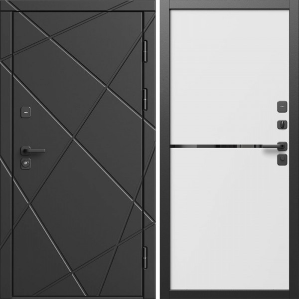 Входная дверь Termo-Door Лучи Блэк - Нео White