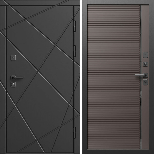 Входная дверь Termo-Door Лучи Блэк - Порте Шоколад