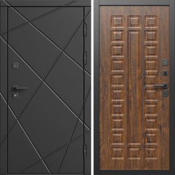 Входная дверь Termo-Door Лучи Блэк - Престиж дуб