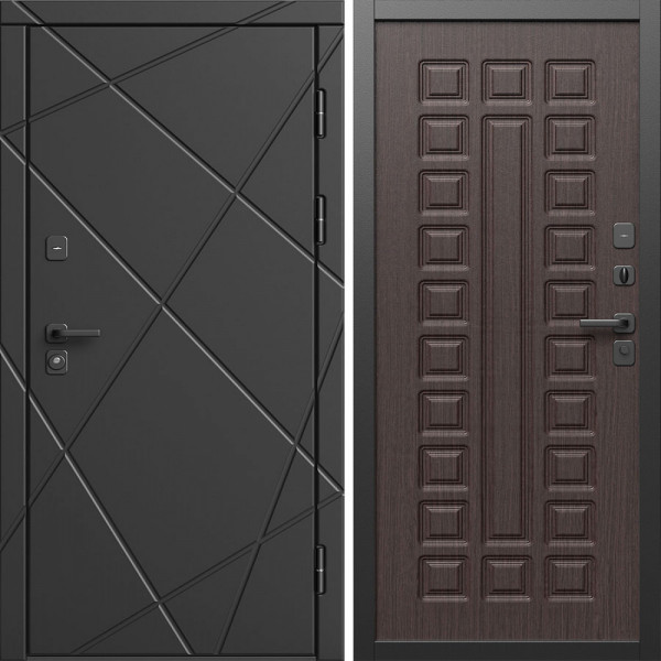 Входная дверь Termo-Door Лучи Блэк - Престиж венге