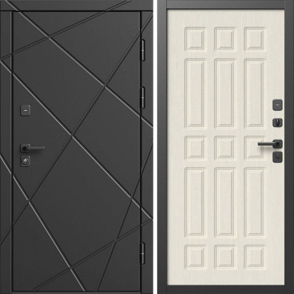 Входная дверь Termo-Door Лучи Блэк - Спарта лиственница