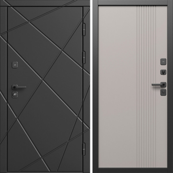 Входная дверь Termo-Door Лучи Блэк - Страйп Капучино