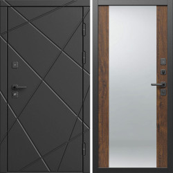 Входная дверь Termo-Door Лучи Блэк - Зеркало дуб