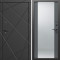 Входная дверь Termo-Door Лучи Блэк - Зеркало Grey Софт