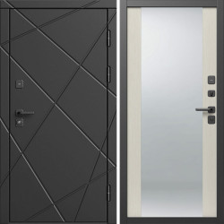 Входная дверь Termo-Door Лучи Блэк - Зеркало лиственница