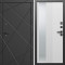 Входная дверь Termo-Door Лучи Блэк - Зеркало Люмис Белый Софт