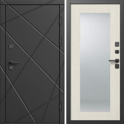 Входная дверь Termo-Door Лучи Блэк - Зеркало Триумф лиственница
