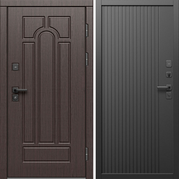 Входная дверь Termo-Door Модена Венге - Флэт Черный кварц