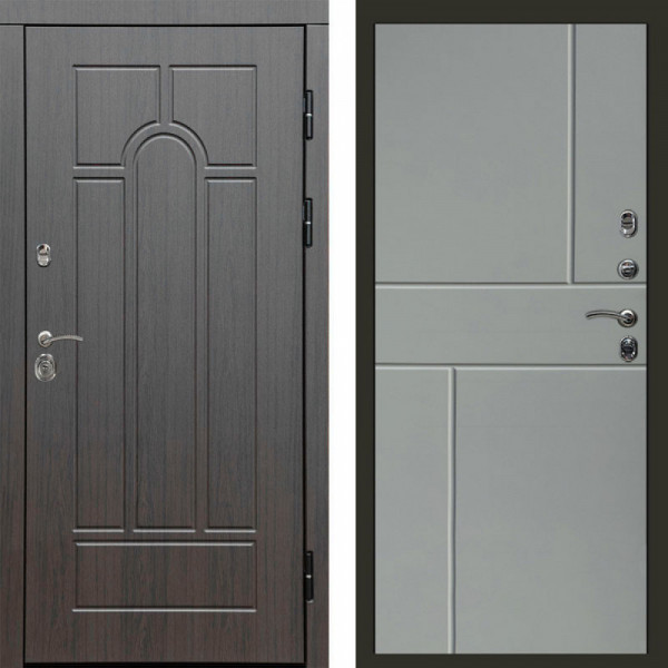 Входная дверь Termo-Door Модена Венге - Горизонт Grey софт