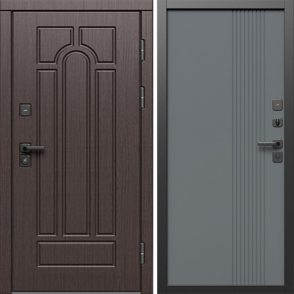 Входная дверь Termo-Door Модена Венге - Страйп Грей Софт