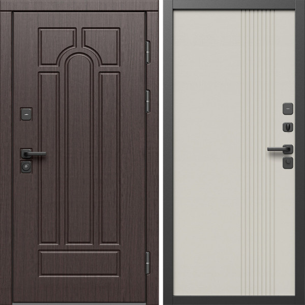 Входная дверь Termo-Door Модена Венге - Страйп Слоновая Кость