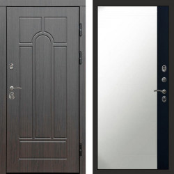 Входная дверь Termo-Door Модена Венге - Зеркало Фацет Черный кварц+тонировка серая