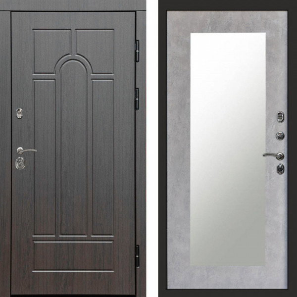 Входная дверь Termo-Door Модена Венге - Зеркало Триумф бетон светлый