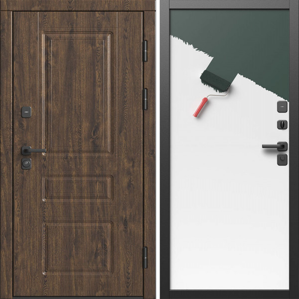 Входная дверь Termo-Door Орегон Дуб - Гладкая Панель Под Покраску (грунт)
