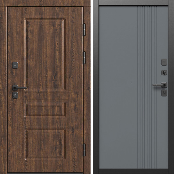Входная дверь Termo-Door Орегон Дуб - Страйп Грей Софт