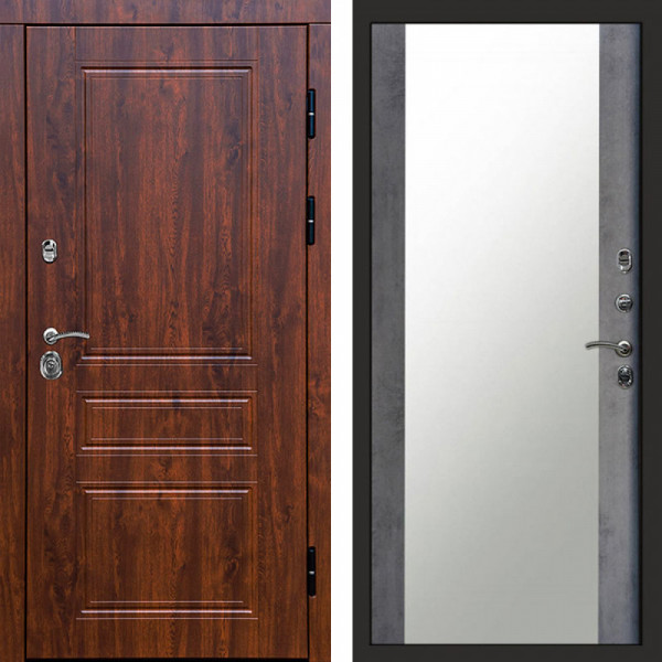 Входная дверь Termo-Door Орегон Дуб - Зеркало бетон темный