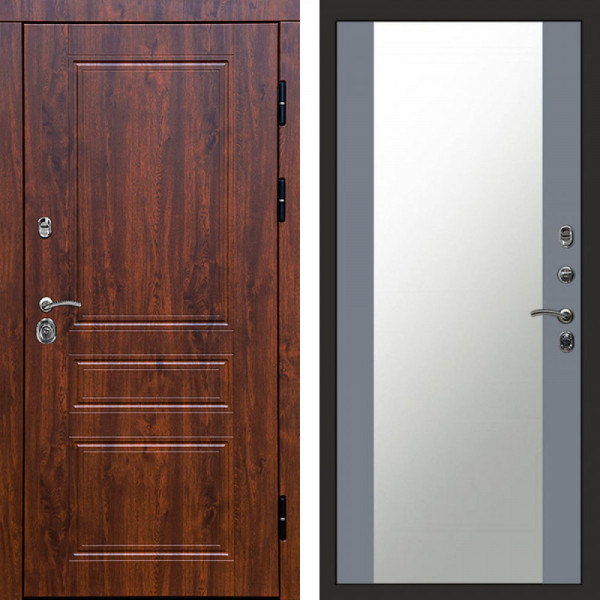 Входная дверь Termo-Door Орегон Дуб - Зеркало Grey Софт