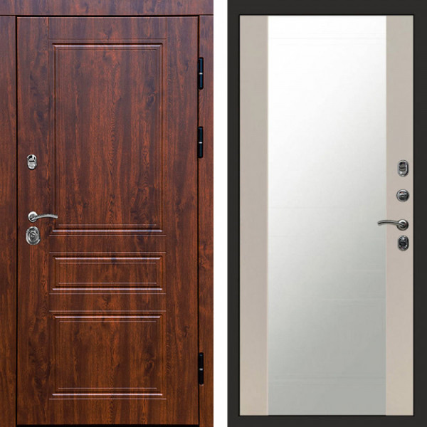 Входная дверь Termo-Door Орегон Дуб - Зеркало Слоновая кость