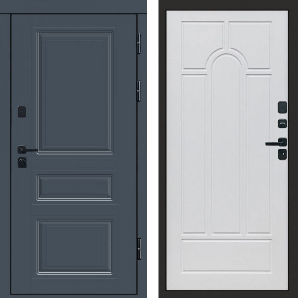 Входная дверь Termo-Door Орегон Графит - Арка белое дерево