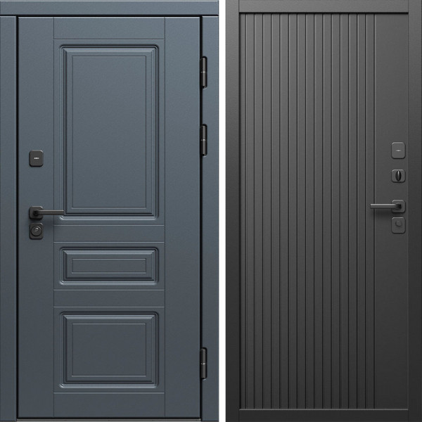 Входная дверь Termo-Door Орегон Графит - Флэт Черный кварц