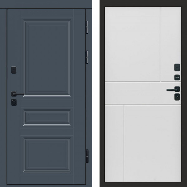 Входная дверь Termo-Door Орегон Графит - Горизонт белый