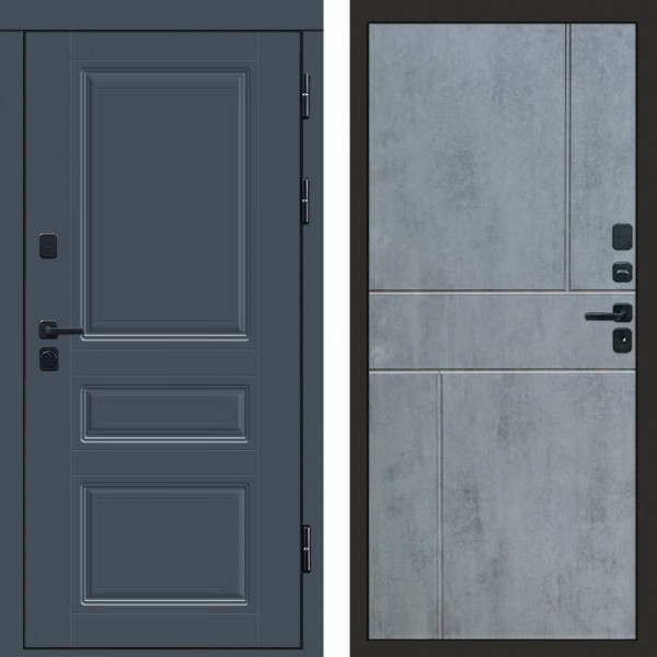 Входная дверь Termo-Door Орегон Графит - Горизонт бетон темный