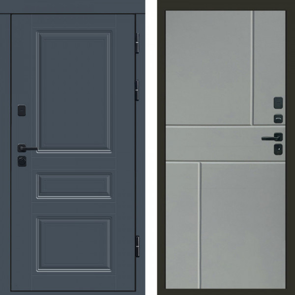 Входная дверь Termo-Door Орегон Графит - Горизонт Grey софт