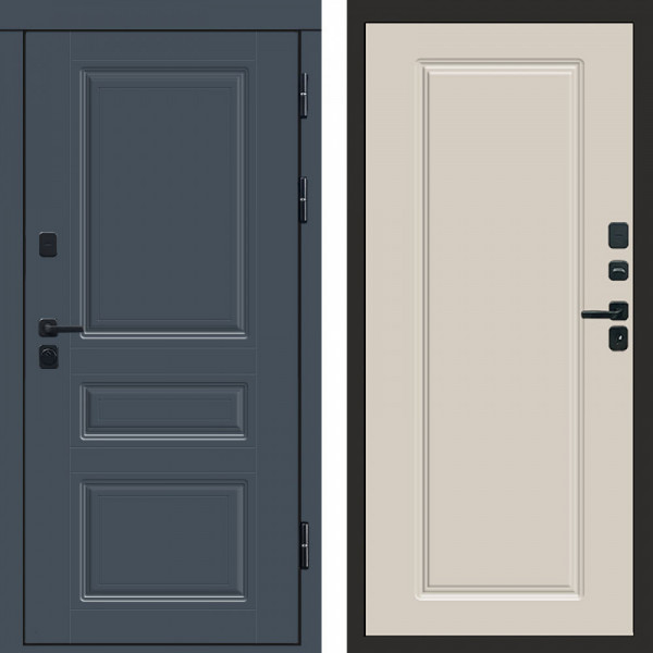 Входная дверь Termo-Door Орегон Графит - Гранд Слоновая кость