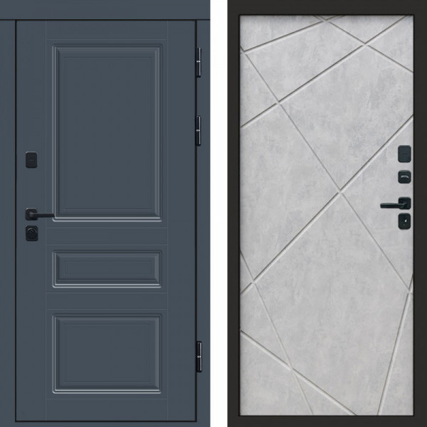 Входная дверь Termo-Door Орегон Графит - Лучи бетон светлый