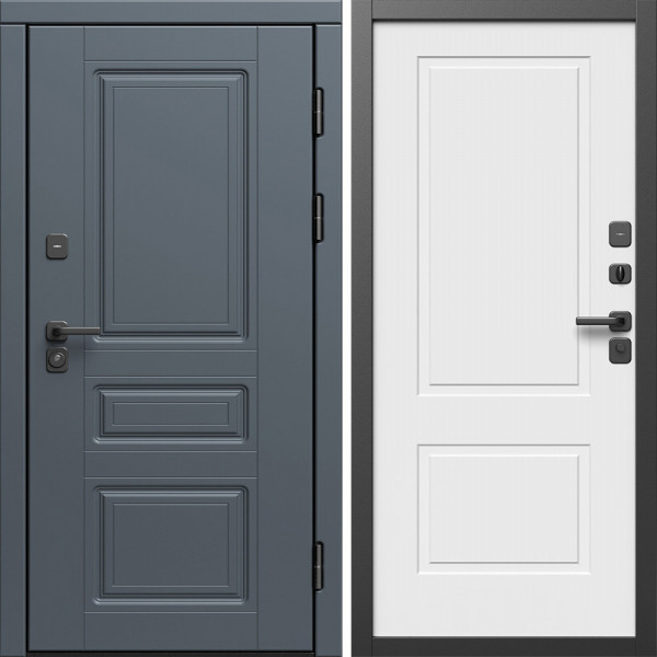 Входная дверь Termo-Door Орегон Графит - Нео Классика Белый Софт
