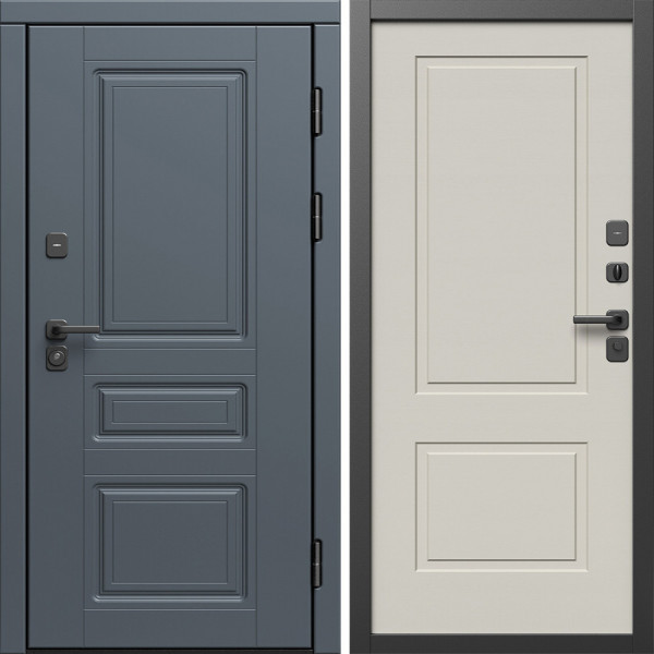 Входная дверь Termo-Door Орегон Графит - Нео Классика Слоновая Кость