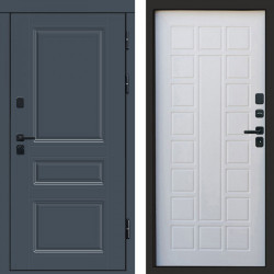 Входная дверь Termo-Door Орегон Графит - Престиж белое дерево