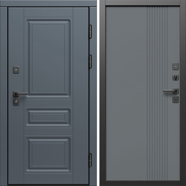 Входная дверь Termo-Door Орегон Графит - Страйп Грей Софт