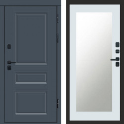 Входная дверь Termo-Door Орегон Графит - Зеркало Триумф Белый софт