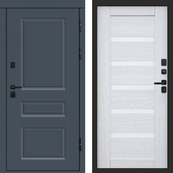 Входная дверь Termo-Door Орегон Графит - Зеркало Триумф Царга лиственница 4500 / 5500