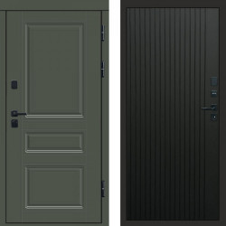 Входная дверь Termo-Door Орегон Грин - Flat Черный кварц