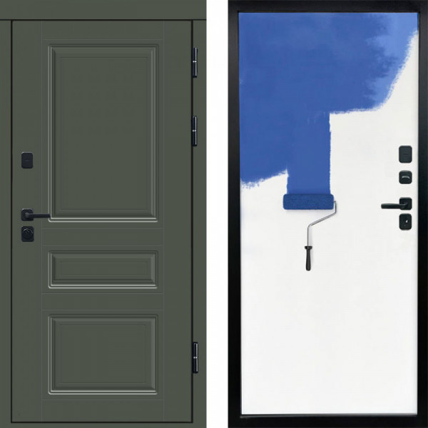 Входная дверь Termo-Door Орегон Грин - Гладкая Панель Под Покраску Под покраску (грунт)