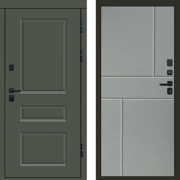 Входная дверь Termo-Door Орегон Грин - Горизонт Grey софт