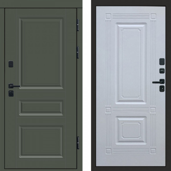 Входная дверь Termo-Door Орегон Грин - Мадрид Белый софт