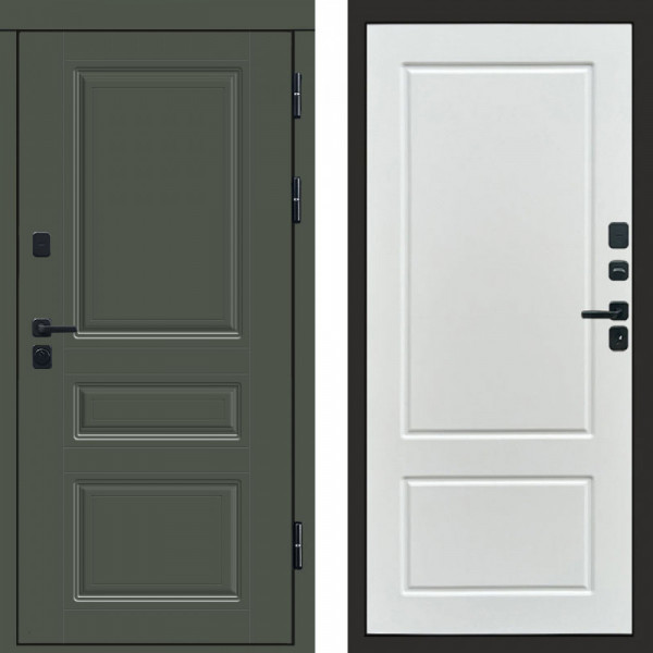 Входная дверь Termo-Door Орегон Грин - Марсель Белый софт