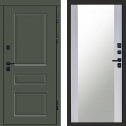 Входная дверь Termo-Door Орегон Грин - Зеркало белый софт